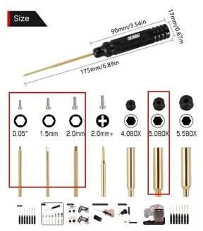 Hobby Details TRX-4M Tool Kit (0.05"/1.5mm/2.0mm/5.0mm) - HDTT4M5152
