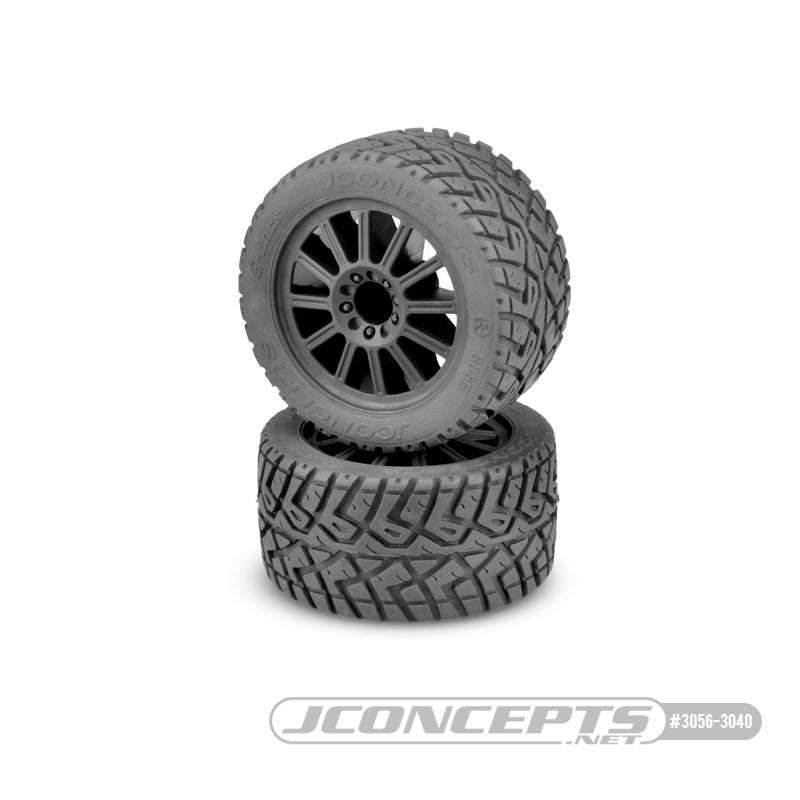 JConcepts G-Locs 2.8 Pre-Mounted w/Rulux Rear Wheels (2) (Black) (Yellow) - JCO3056-3040