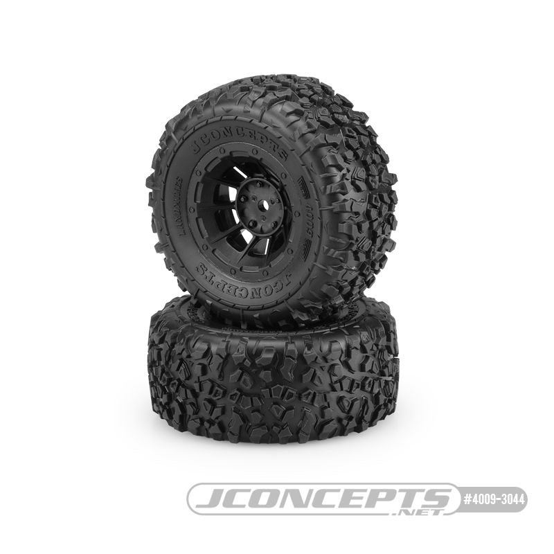 JConcepts Slash Pre-Mounted Landmines SC Tires w/Hazard Wheels (2) (Yellow) w/12mm Hex JCO4009-3044