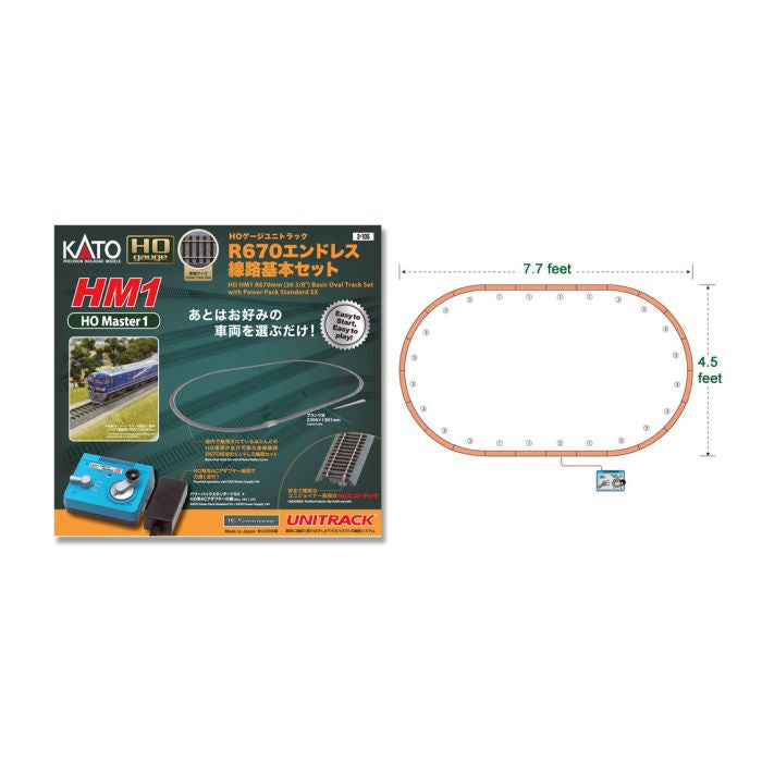 Kato 3-105 HO Unitrack HM1 Basic Oval Track Set With Power Pack SX