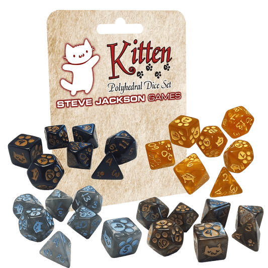 Kitten Dice Set - Assorted Colours