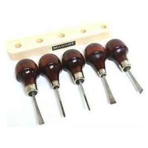 4-1/2" Palm Grip Whittling Woodcarving Tool Set (5pcs)