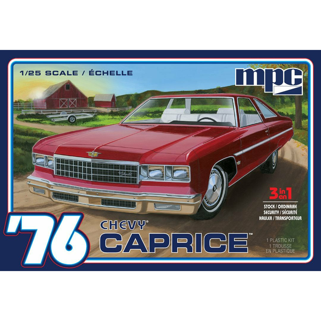 1976 Chevy Caprice w/Trailer 2T 1/25 Model Car Kit #963M/12 by MPC