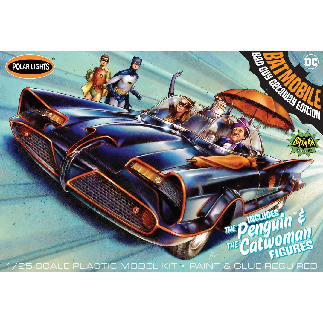 1966 Batmobile with Catwoman & Penguin Figures 1/25 #998 by Polar Lights