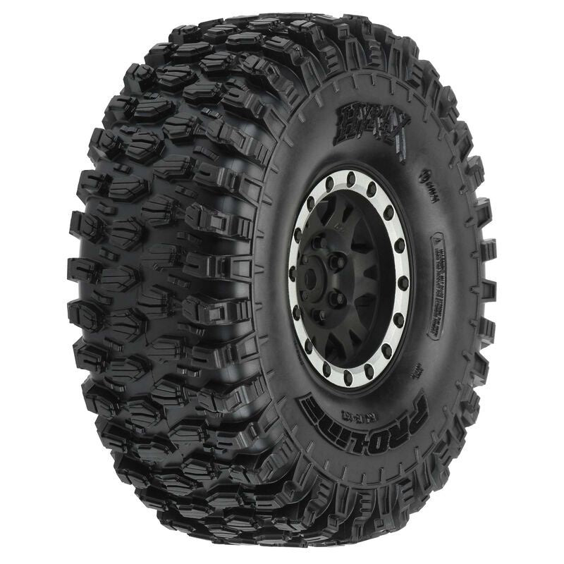 PRO10128-12 Hyrax 1.9" Tires w/Impulse Wheels (Black/Silver) (2) (Predator) w/12mm Hex