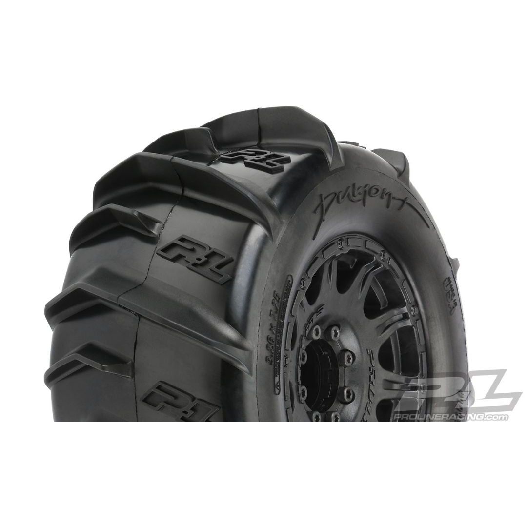 Pro-Line Dumont 3.8" Pre-Mounted Truck Tires (2) (Black) (Z3) w/Raid 8x32 Removable Hex Wheels PRO10192-10