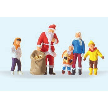 Santa w/Sack & 4 Children [HO]