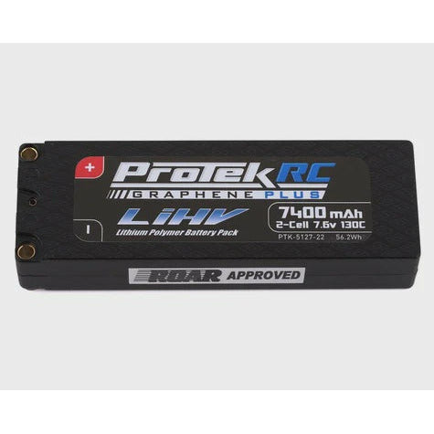 PTK-5127-22 2S 130C Low IR Si-Graphene + HV LiPo Battery (7.6V/7400mAh) w/5mm Connectors (ROAR Approved)
