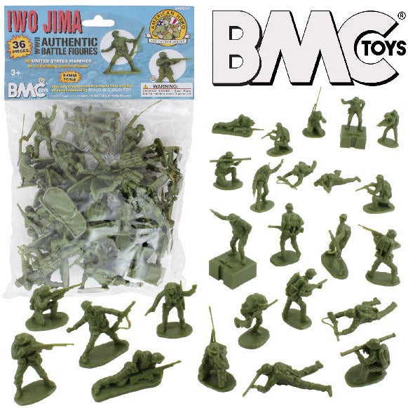 54mm Iwo Jima US Marines Figure Playset (Olive) (36pcs)