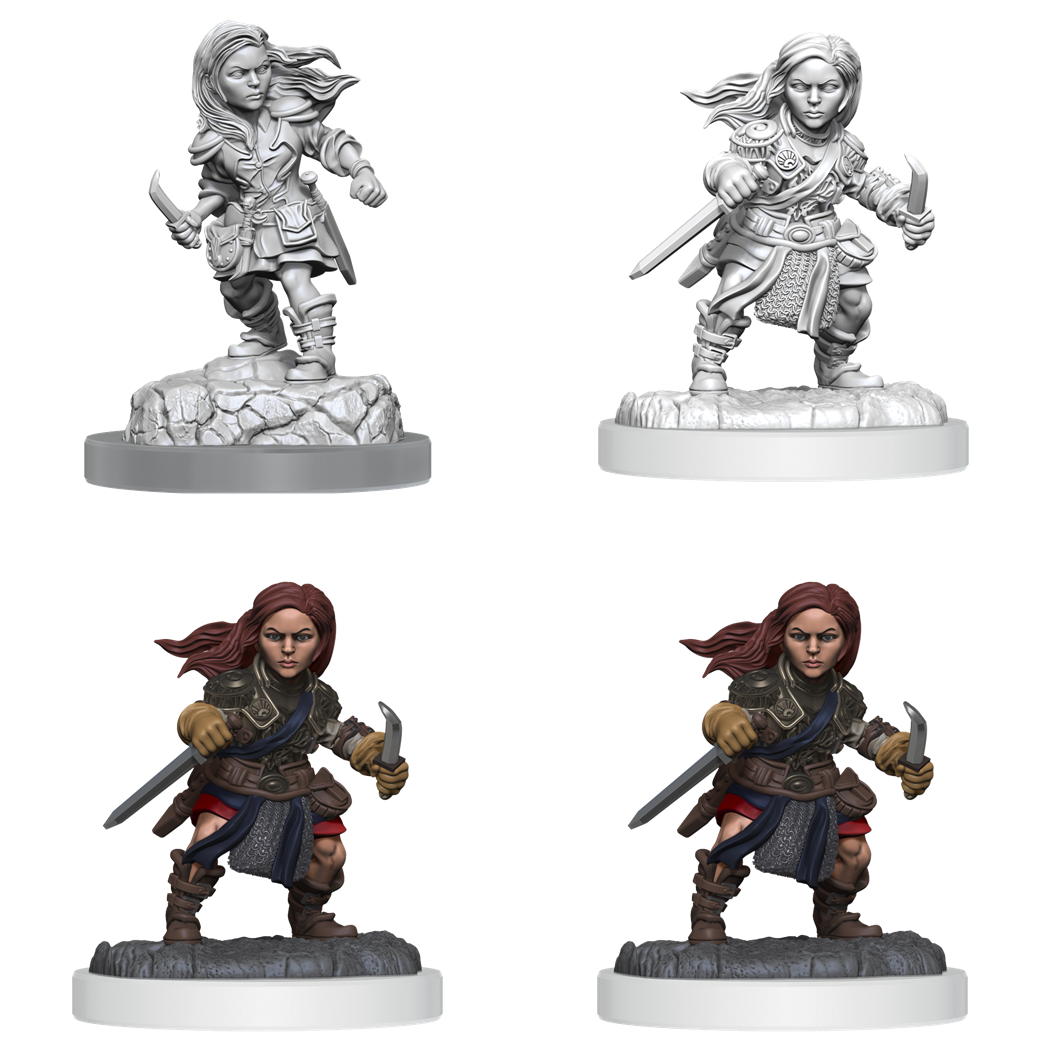 D&D Unpainted Mini - Halfling Rogue Female 90403