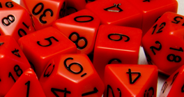 Role 4 Initiative Set Of 15 Dice: Opaque Red w/ Black