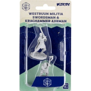 Critical Role Unpainted Mini - Westruun Militia Swordsman & Kraghammer Axemnan 90471