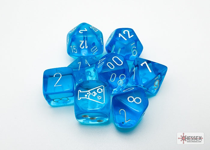 Chessex Translucent 7-Die Set Tropical Blue/White CHX30063