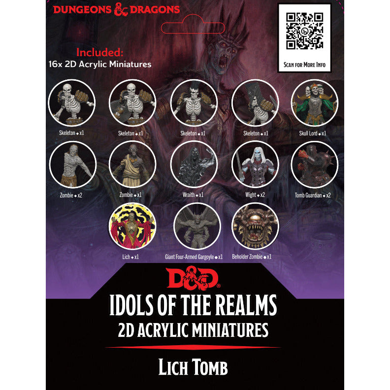 D&D Idols of the Realm Acrylic 2D Minis - Lich Tomb