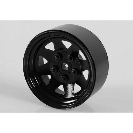 Wheels 5 Lug Wagon (4): 1.9" Stamped Beadlock - Black or White Steel
