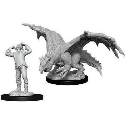 D&D Unpainted Mini - Green Dragon Wyrmling and Afflicted Elf 90029