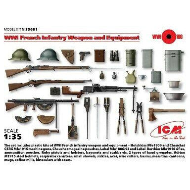 ICM-35681 1/35 WW 1 French Infantry Weapon and Equipment