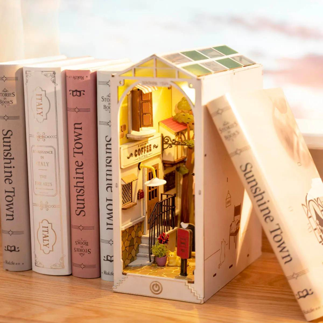 DIY House Sunshine Town Book Nook Shelf Insert TGB02