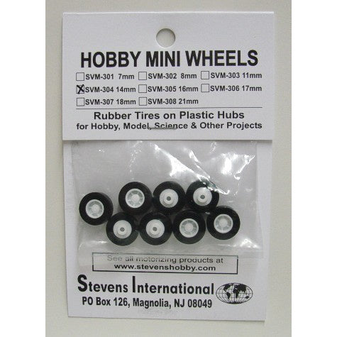 Stevens International 14mm Rubber Tires on Plastic Hubs (8) #SVM-304