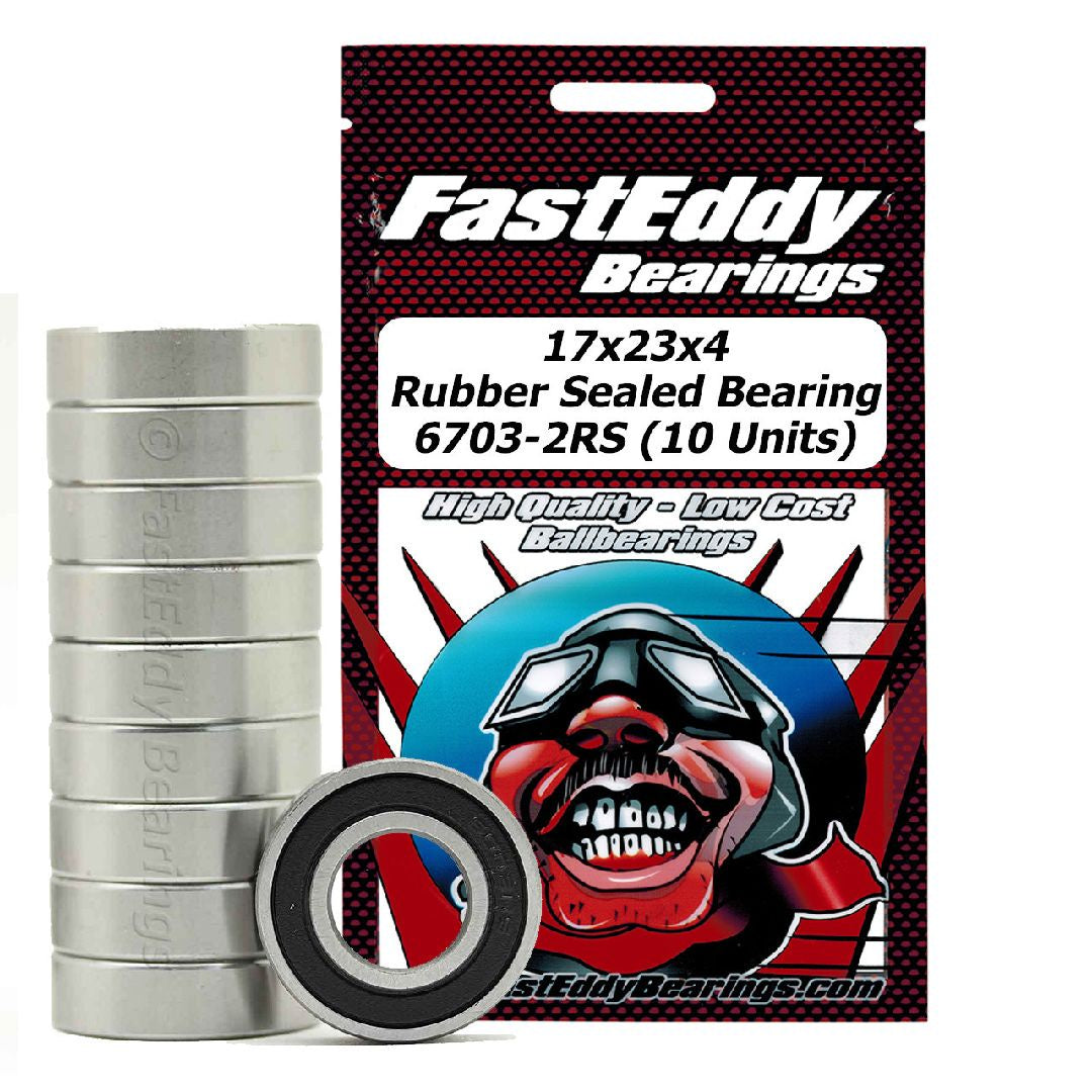 Fast Eddy Rubber Sealed Bearings (10): 17x23x4 TFE6464 6703-2RS