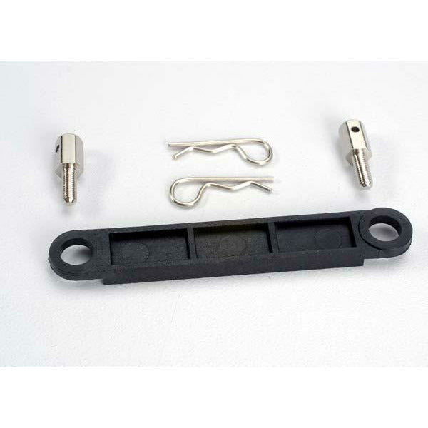 Traxxas Battery Hold Down Plate (Black)(2 Body Clips) TRA3727