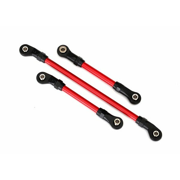 Traxxas Steering link, 5x117mm (1)/ draglink, 5x60mm (1)/ panhard link, 5x63mm (red powder coated steel) (assembled with hollow balls) (for use with #8140R TRX-4 Long Arm Lift Kit) - TRA8146R