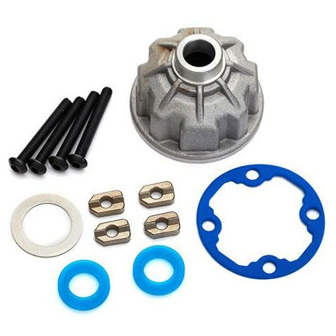 Traxxas Carrier, differential (aluminum)/ x-ring gaskets (2)/ ring gear gasket/ spacers (4)/ 12.2x18x0.5 MW