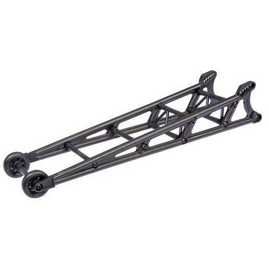 Wheelie bar, black (assembled)/ wheelie bar mount TRA9460