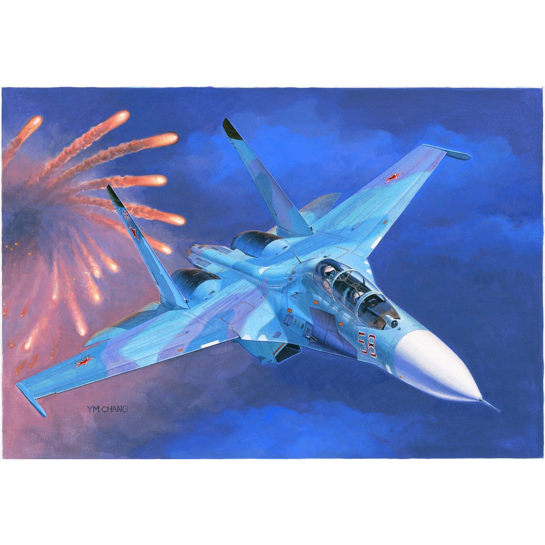 Russian Su-27UB Flanker C Fighter 1/72 #1645 by Trumpeter