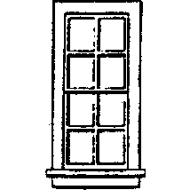 Window: Double-Hung, 8-Pane - Scale 27 x 64" 68.6 x 163cm pkg(8)
