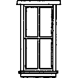 Windows: Station-Style, 4-Pane , Scale 30 x 69" 76.2 x 175cm pkg(8)