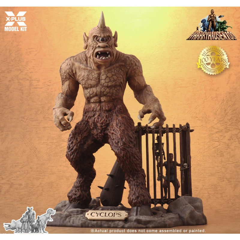 The 7th Voyage of Sinbad Cyclops w/Caged Sailor & Base 1/8 Model Kit #200049 by X-Plus Model Kits